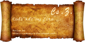 Csákány Zita névjegykártya