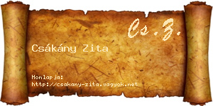 Csákány Zita névjegykártya